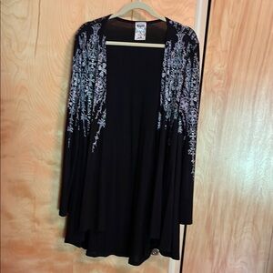 Vocal Black and Silver Mesh Cardigan